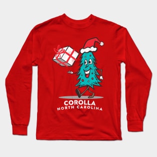 Corolla, NC Vacationing Christmas Tree Long Sleeve T-Shirt